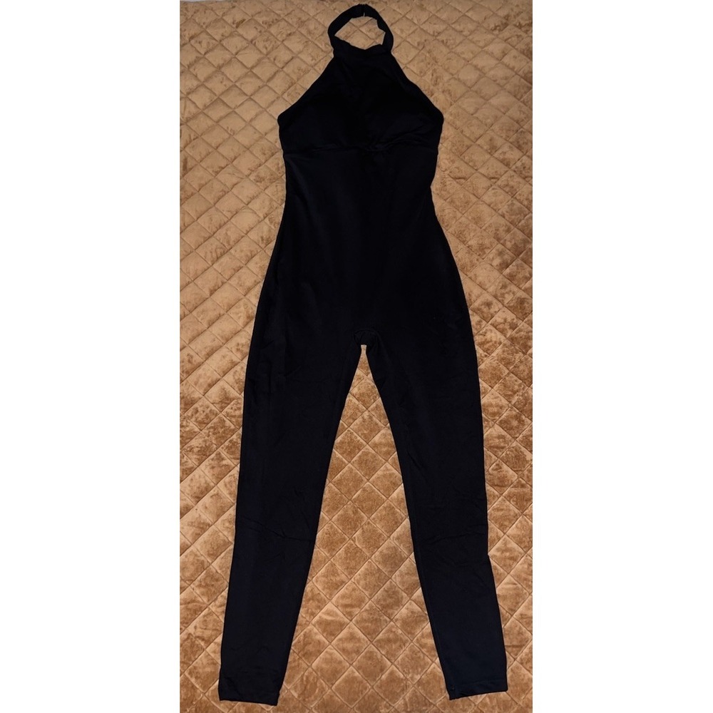 Popilush Sculpting Halter Jumpsuit Womens Large Black Body Shaper Snatched